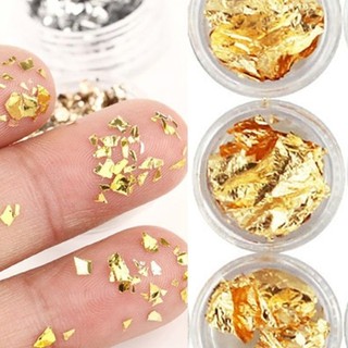 Kit 12 Folha de Ouro Para decoracão de Unha Encapsulamento Acrygel