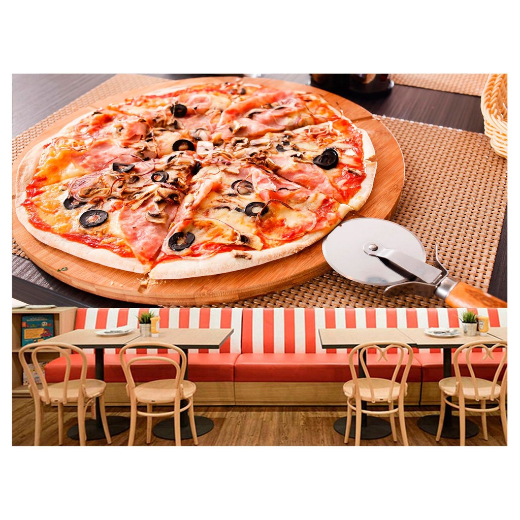 papel de parede Alimento Pizza Queijo 3D m² AL134