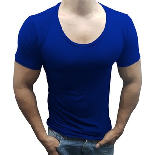 Camiseta Masculina Slim Fit Gola Canoa Manga Curta