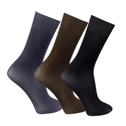Kit 3 Pares Meia Social Fina Clássica Masculina Conforto Top Sapato