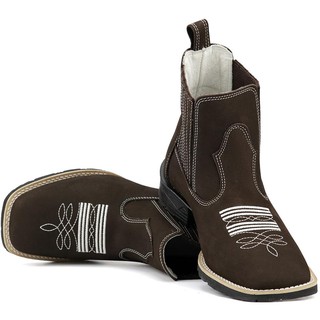 Botina Butina Country Marron Bico Quadrado
