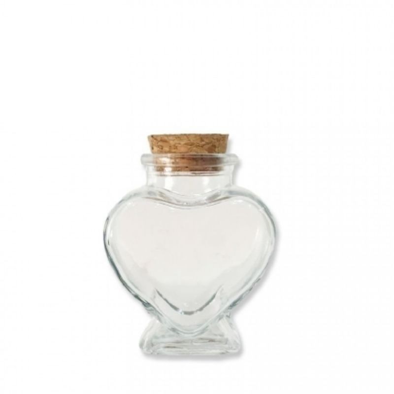 Pote de Vidro Coração com tampa de rolha 70ml Potinho de Coração decoração Artesanato em Oferta na Shopee