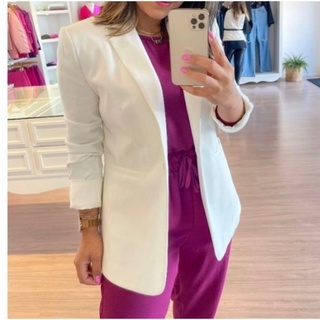 blazer max com forro feminina botão encabada feminina mimius moda #8015
