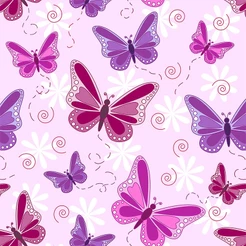 Papel de Parede Adesivo Autocolante Infantil Borboletas Rosas