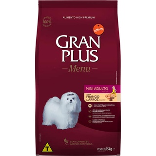 Ração GranPlus Menu para Cães Adultos Mini e Pequenas Frango e Arroz 15kg