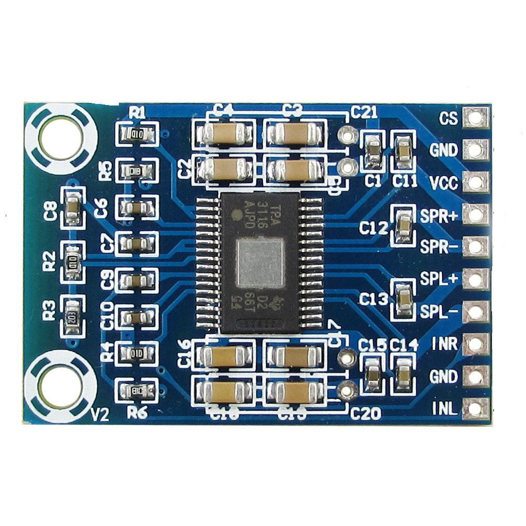 Placa Mini Amplificador Potência Estéreo 50w + 50w Eficiente 12 a 24V classe D