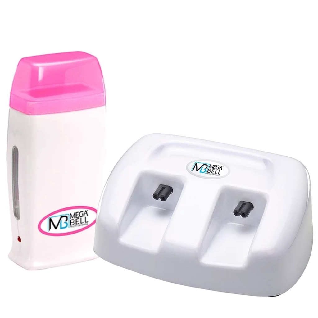 Base Dupla + 1 Aquecedor de Cera Quente Rollon Branco c/ Rosa Mega Bell em Oferta na Shopee