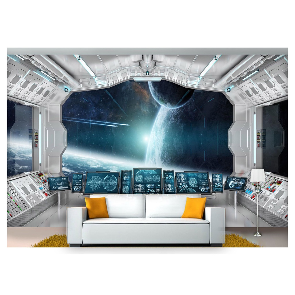 papel de parede Espaço Estrelas nave cabine 3D 6m² NSP71