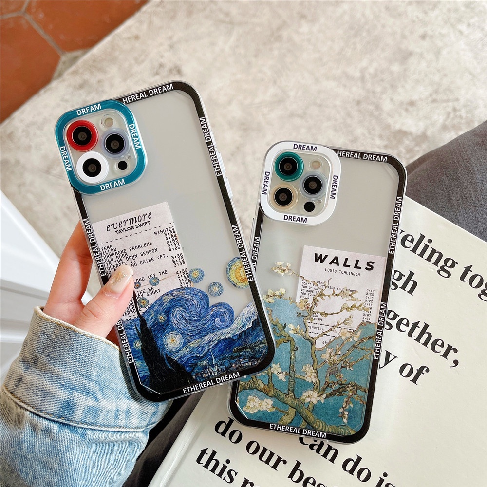 Capa De Silicone Tpu Flexível Olhos Anjos Pintura Flor Anti-Impacto Para Iphone 7 / 8 Plus / Xr / X / Xs Max / 11 Pro Max / 12 Pro Max / 12 / 13 Pro Max