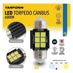 Lampada Led Torpedo 31-36-39-41mm Tarponn Canbus Premium (Unidade)