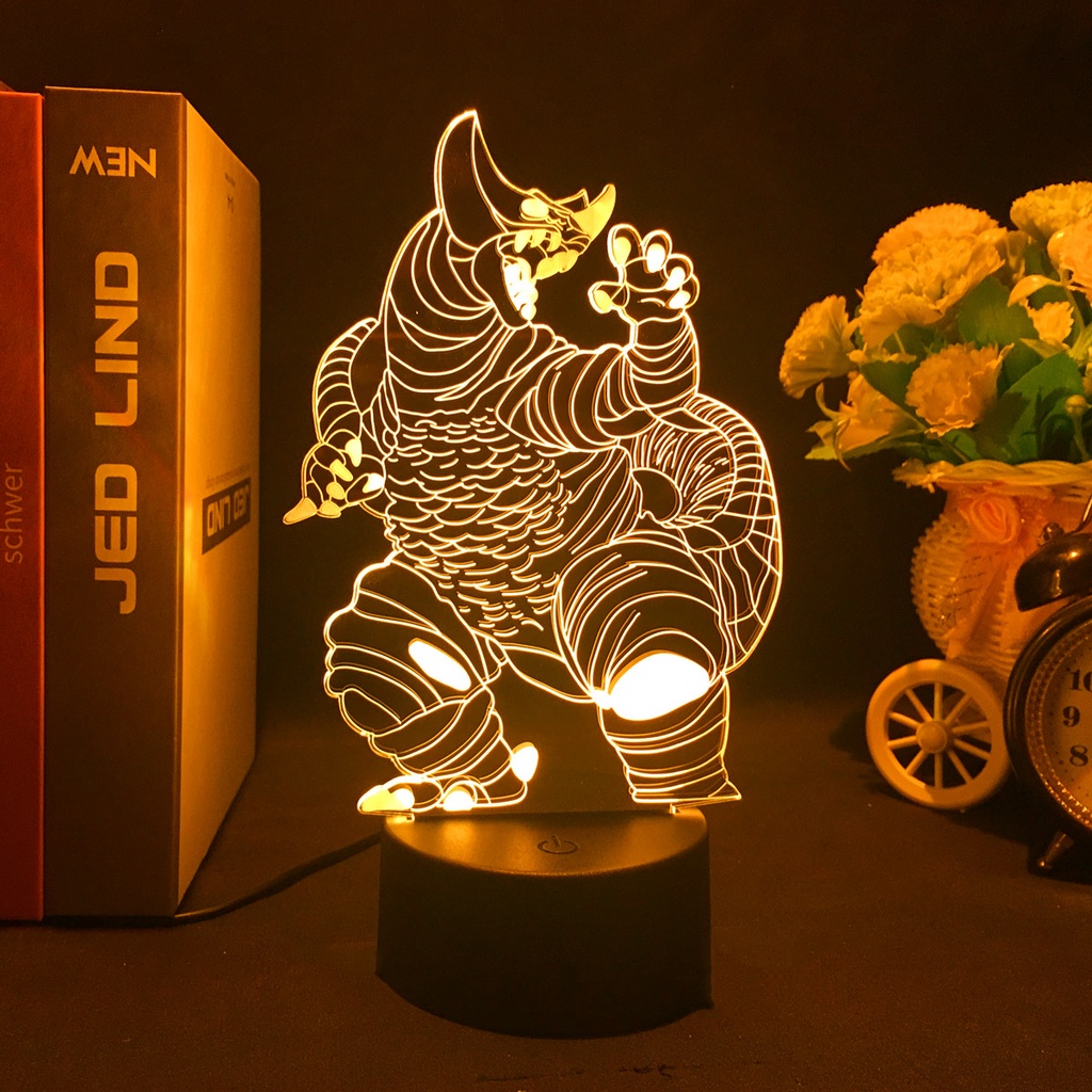 Anime Ultraman Geed Skull Gomora Luminária LED 3D Noturna Presente e Decoração