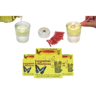 Vela Lamparina Mariposa Flutuante Acompanha 1 Boia e 20 Pavios - 1 Caixa em Oferta na Shopee