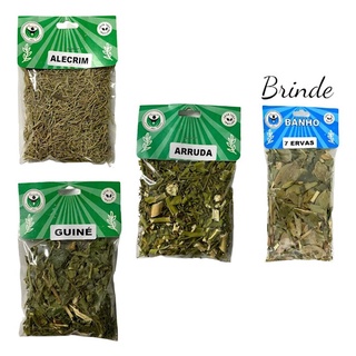 Kit Ervas Arruda Alecrim Guiné Ervas Para Banho E Defumação