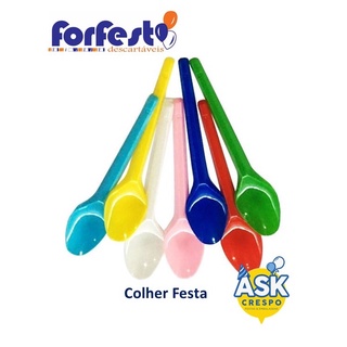 Colher Sobremesa Descartável Forfest - Pacote com 25 unidades