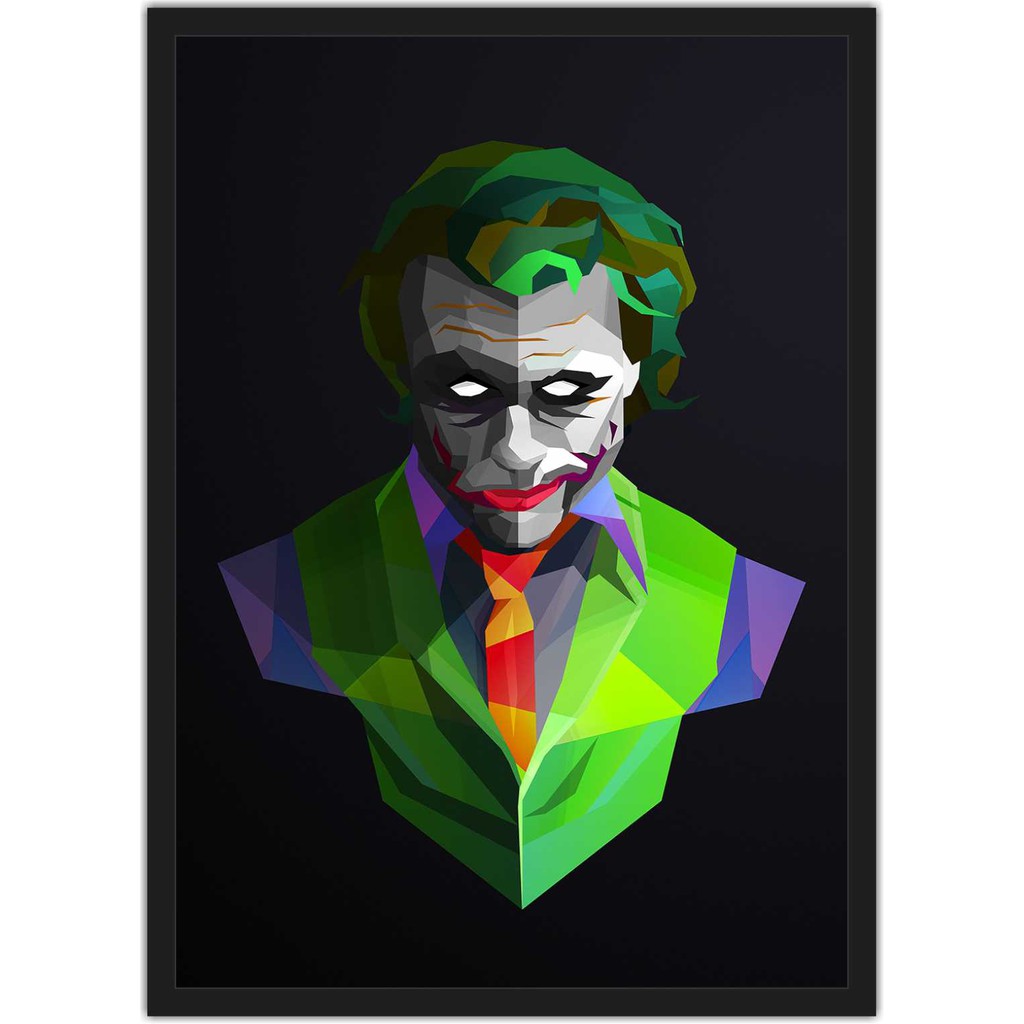 Quadro Decorativo Super Heróis Coringa Joker Decorações Com Moldura T005 M