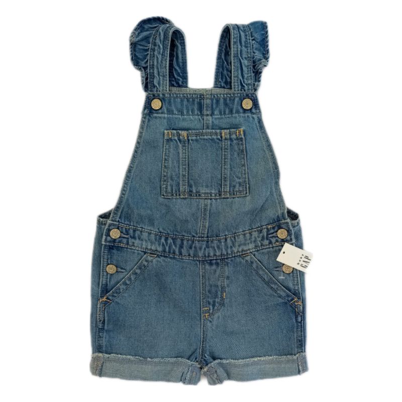 Jardineira jeans short Gap Original Importado Roupa infantil menina |  Shopee Brasil
