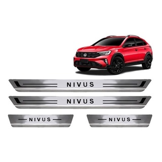 Soleira Protetor Porta Aço Inox Escovado Novo Vw Nivus 2022 2023