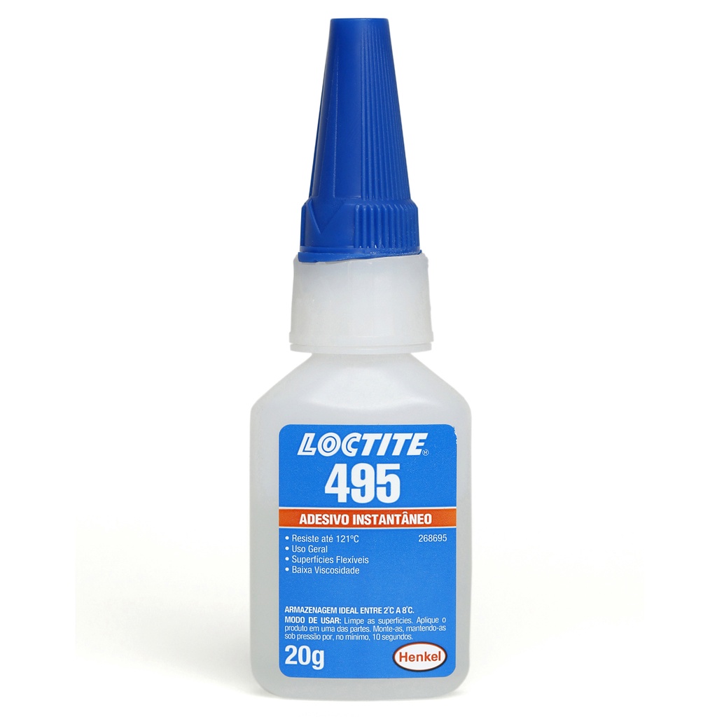 Cola Instantânea 495 Loctite 20g Transparente Uso Geral Adesivo para Plásticos Borrachas e Metais - Home & Living