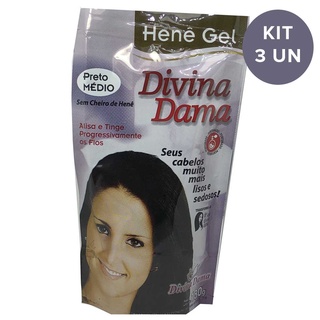 Kit C/ 3un Hene Em Gel Divina Dama 180g Médio