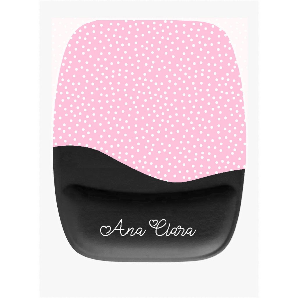 Mouse Pad Poa Rosa e preto retangular personalizado com nome | Shopee ...