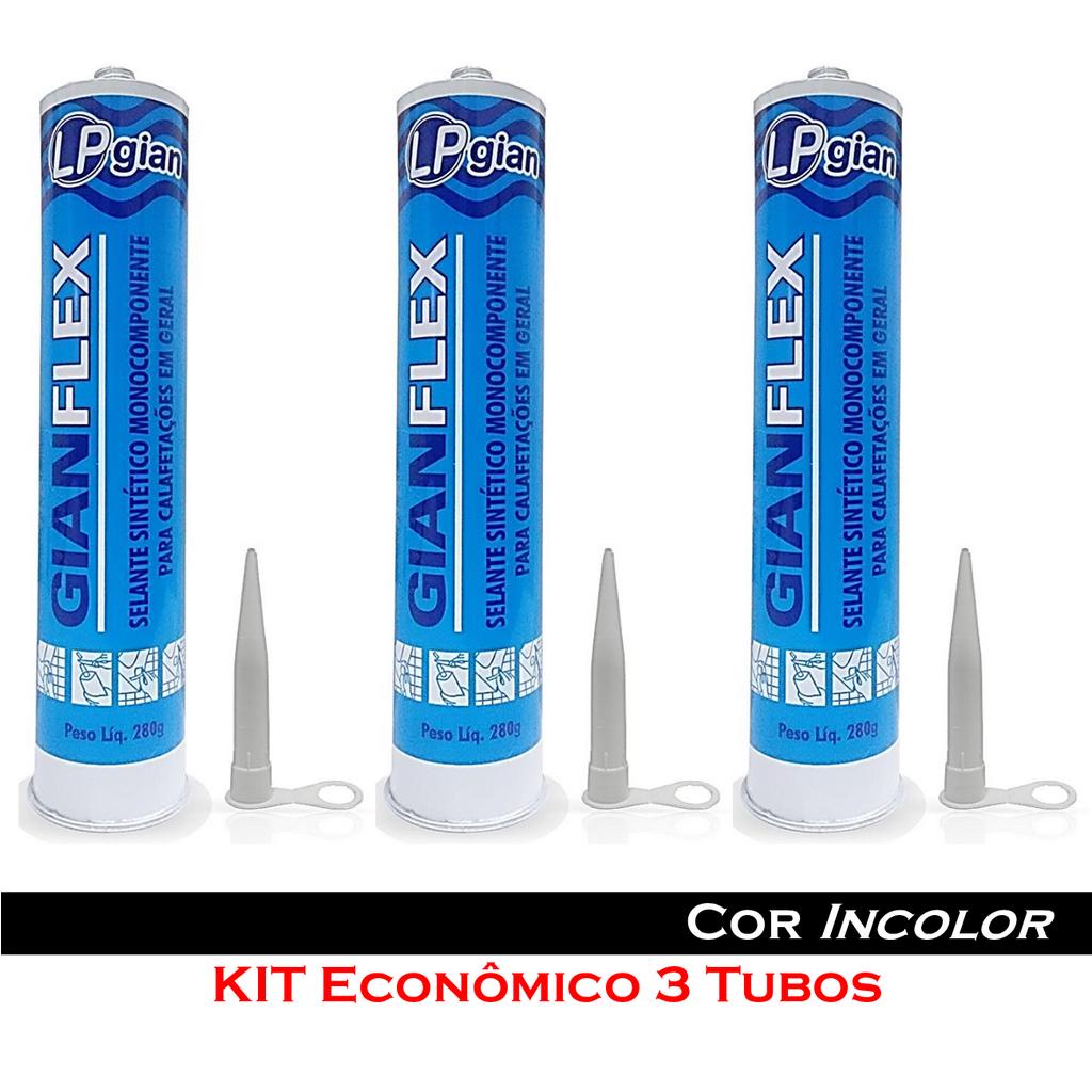 3 Selante Adesivo Gian Flex para Farol Lanterna Baú - Cor Incolor