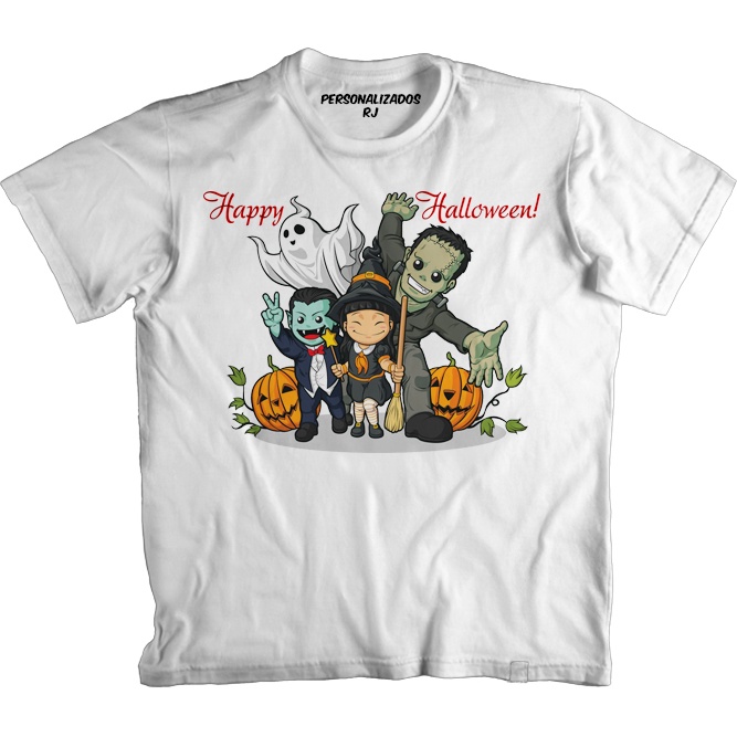 Camiseta MONSTROS Fantasma BRUXA CABEÇA DE ABÓBORA – HAPPY HALLOWEEN – DIA DAS BRUXAS