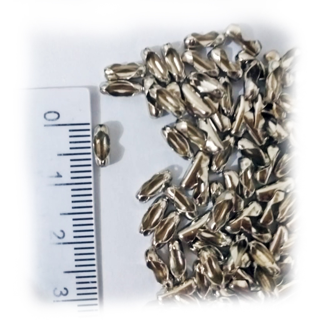 Fecho canoa 7x3mm para corrente de 2mm - NÍQUEL - 100 peças