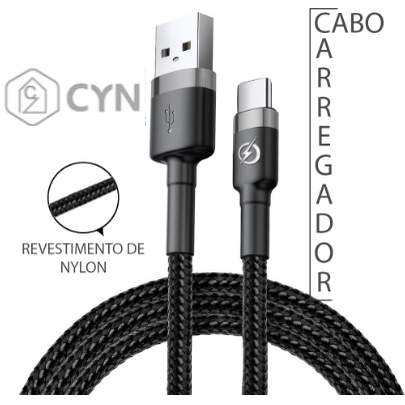 Cabo  Usb Carregador Tipo c/ Micro USB Ultra Rápido 1 metro Resistente - Envio Imediato
