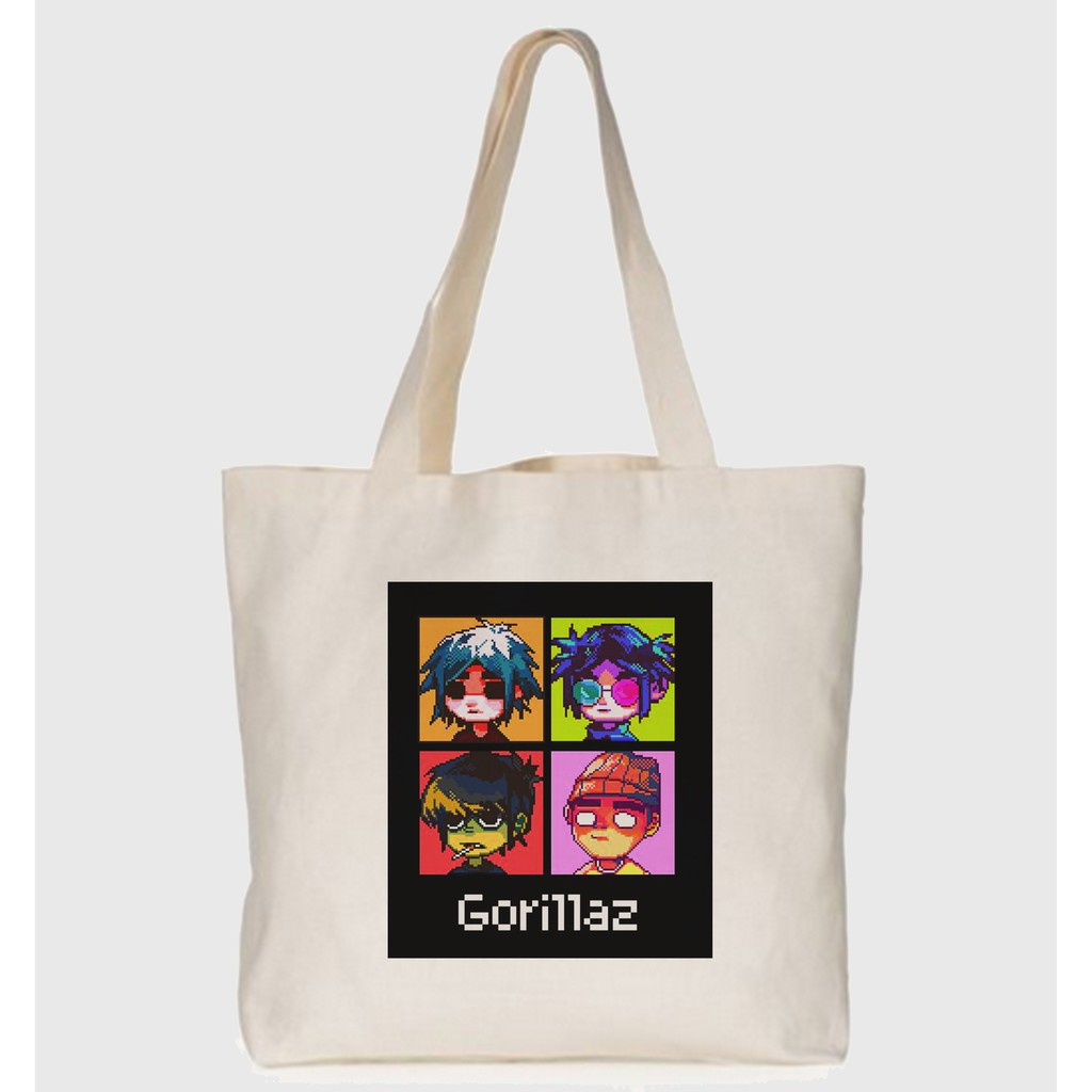 Sacola Ecobag gorillaz pixel art