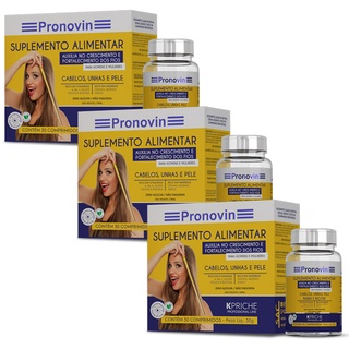 Suplemento Pronivin 90 Comprimidos Crescimento Capilar Unhas Sobrancelhas Bigode Alimentar Kpriche