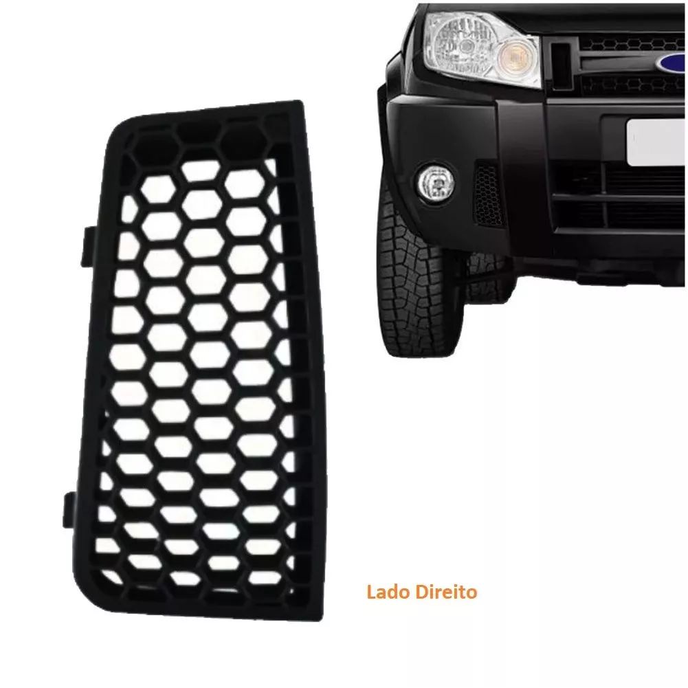 Aplique Grade Parachoque Ecosport 2008 A 2012 PRETO Lado Direito