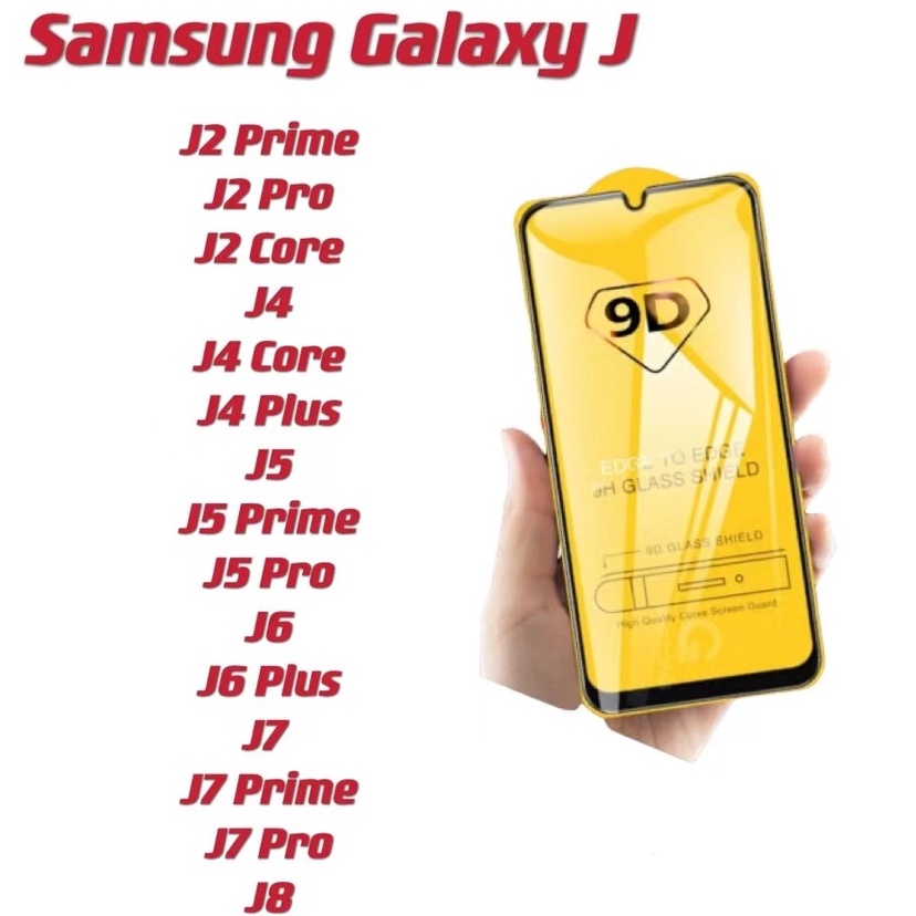 Película De Vidro 9D Samsung Galaxy J2 Core/J4/J5 prime/J6 Plus/J7/J8