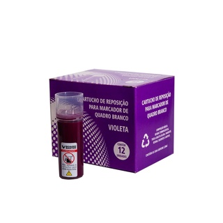 Refil Tinta Violeta Para Marcador Quadro Branco 12 Unidades