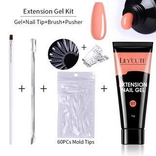 LILYCUTE Extensão Nail Gel Manicure Set Para Unhas Kit UV Escova De Rápida Conjunto De Ferramentas