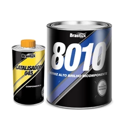 Kit Automotivo Verniz Alto Brilho Bicomponente 8010 Brasilux 5x1 750ml + Catalisador