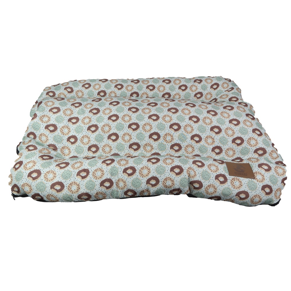 Caminha de Cachorro E Gato Resistente Colchonete Cama Donuts Verde - Tamanho P 60x40Cm
