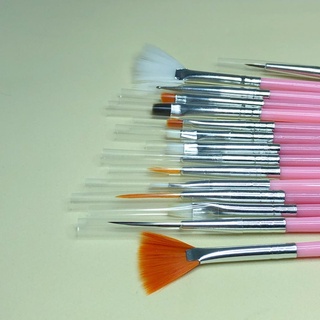 Kit Com 15 Pincéis Para Decoração De Unhas - Nail Art