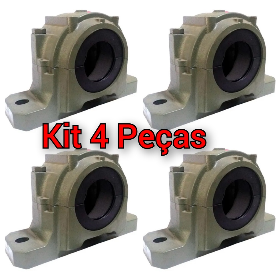 Kit C/4 Peças Mancal Bipartido Snh 510/608 Para Eixo 45mm