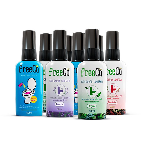 FreeCô Fragrâncias Sortidas 60ml - Kit com 12 - Home & Living