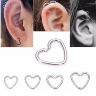 kit com 12 unidades Piercing coração/Estrela lóbulo Helix 8mm aço prata