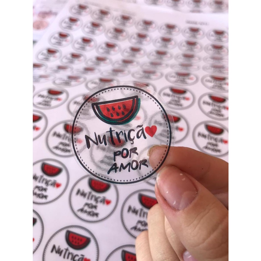 100 Etiquetas Rótulos Personalizado Adesivo Fosco Brilho Transparente em Oferta na Shopee