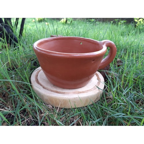 Xícara Cachepô Barro Cerâmica Vaso Decoração Festa 11x19cm