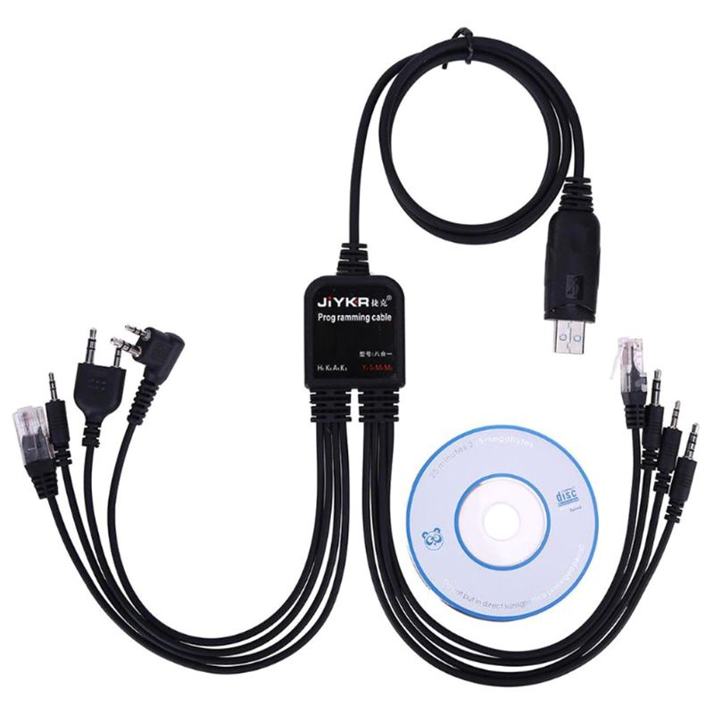 Câble Programmation USB 8-en-1 Pour Radios Motorola, Baofeng, Kenwood - Compatible Multiple Marques