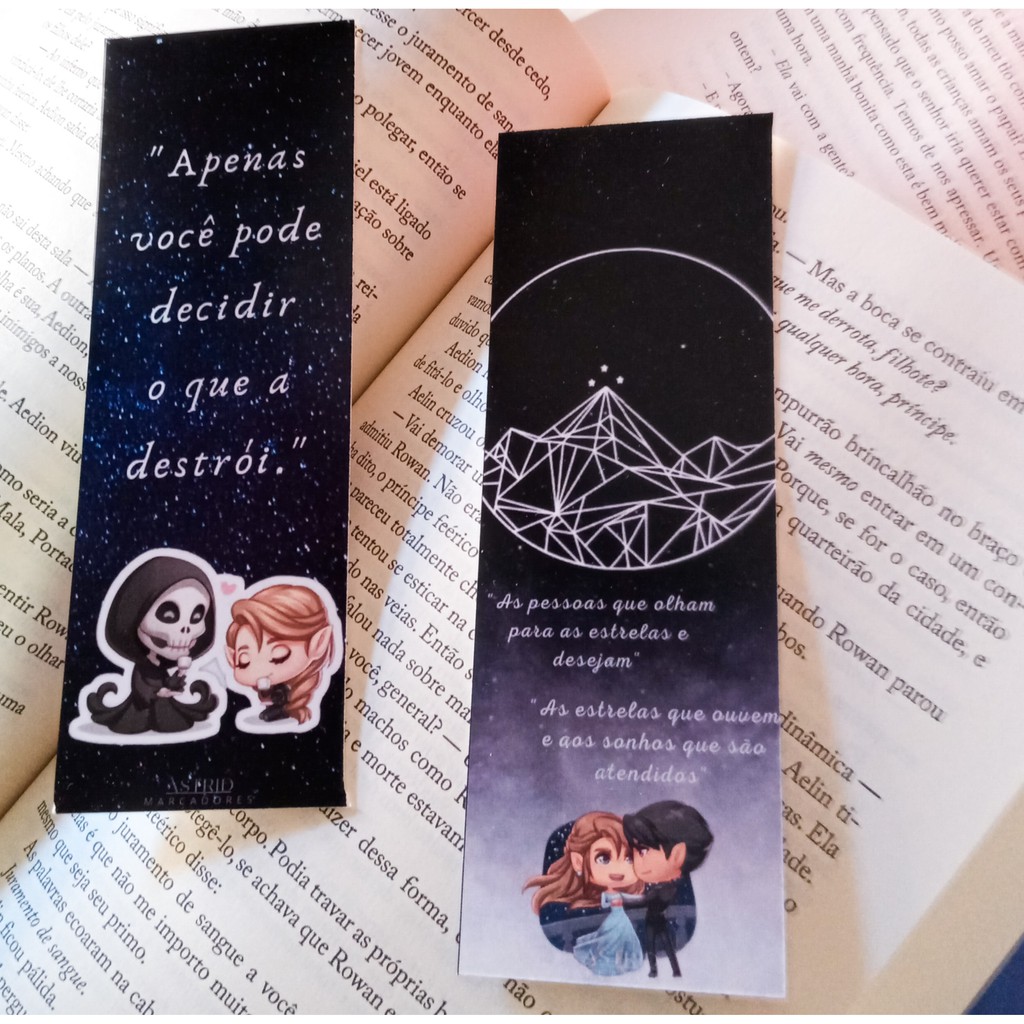 Marcador de pagina ACOTAR com frases | Shopee Brasil