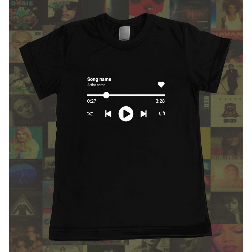 Camiseta personalizada com sua música preferida / Camisetas Unisex em Oferta na Shopee