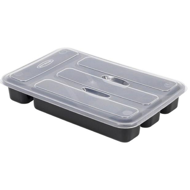 COM OFERTA Porta Talher Gaveta Paris Com Tampa 4 Compartimento Nitron tamanho 21 x 32,5 x 5 cm