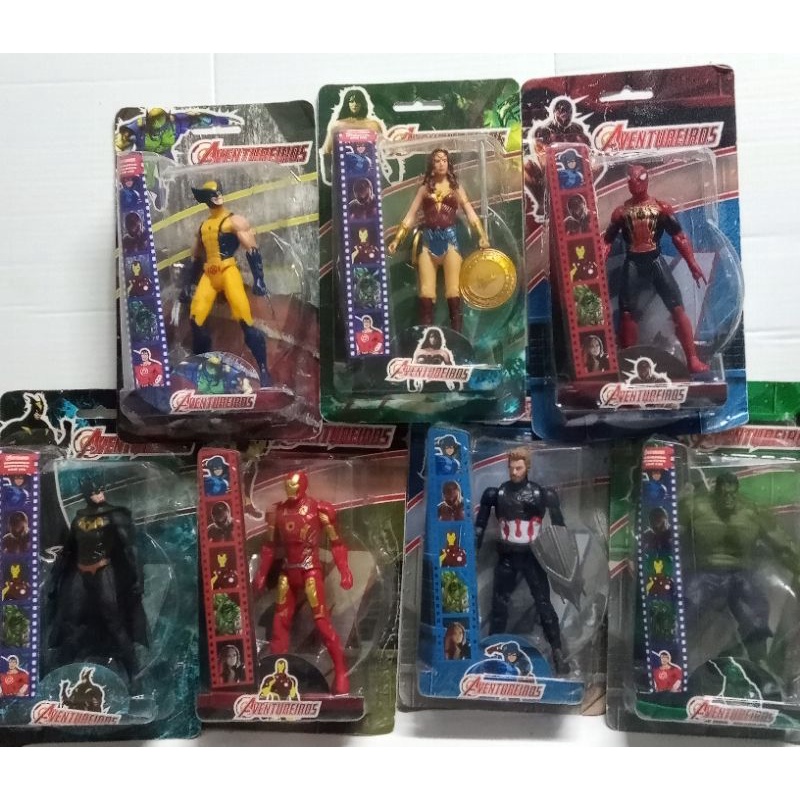 Bonecos personagens aventureiros Tam médio 15 cm