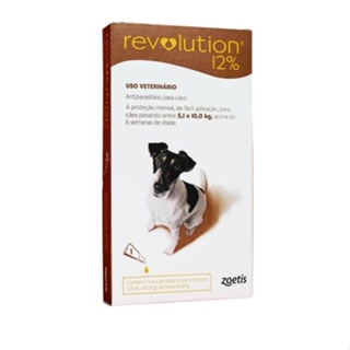 Antipulgas e Carrapatos Revolution 12% Cães de 5,1 a 10kg com 1 Pipeta em Oferta na Shopee