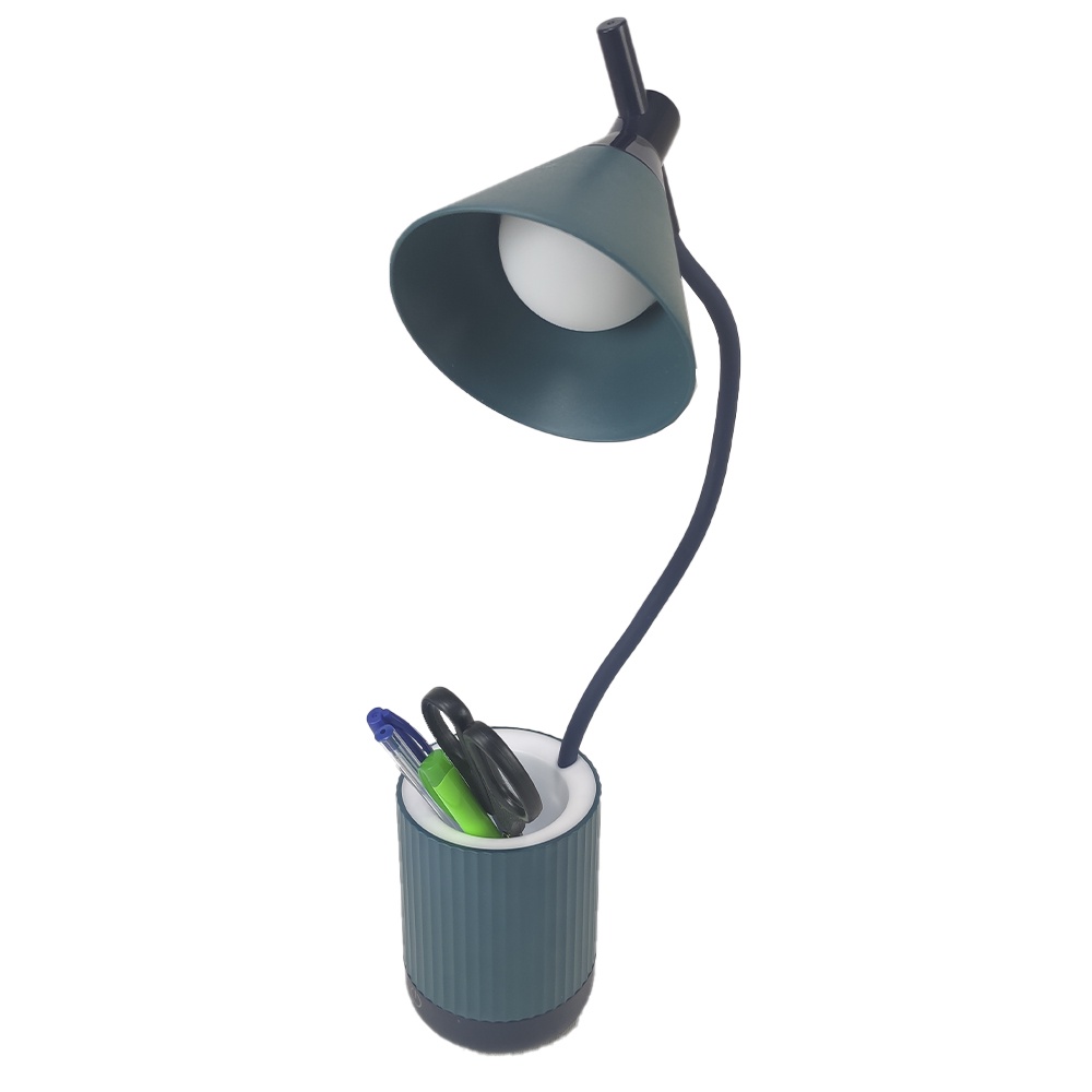 Luminaria de Mesa Porta Objetos Touch Led Abajur Flexivel Iluminado Articulada Organizador 3 Cores Suporte Lapis Canetas Material Home Office Escritorio Moderna