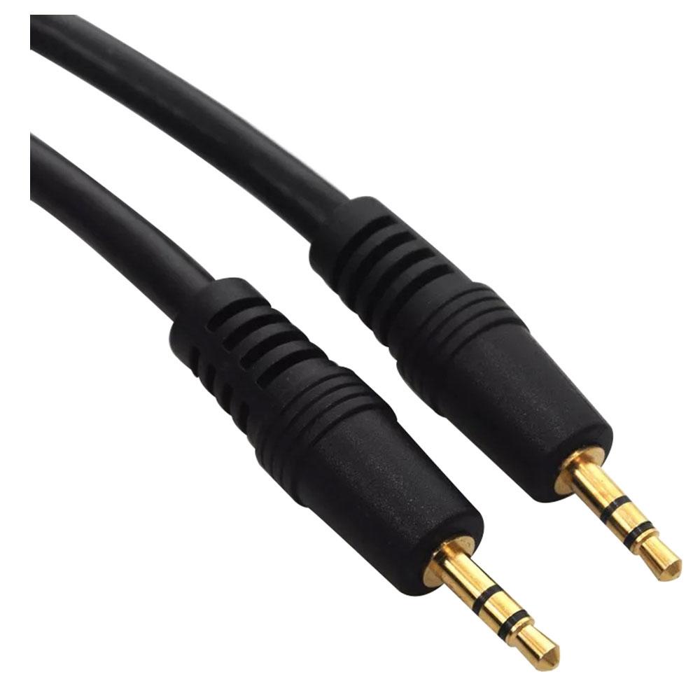 Cabo Auxiliar P2 + P2 Dourado 1,5m iPod iPad Mp3 Mp4 Gps